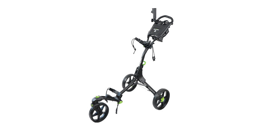 Load video: NewFly Auto 360 GOLF PUSH TROLLEY