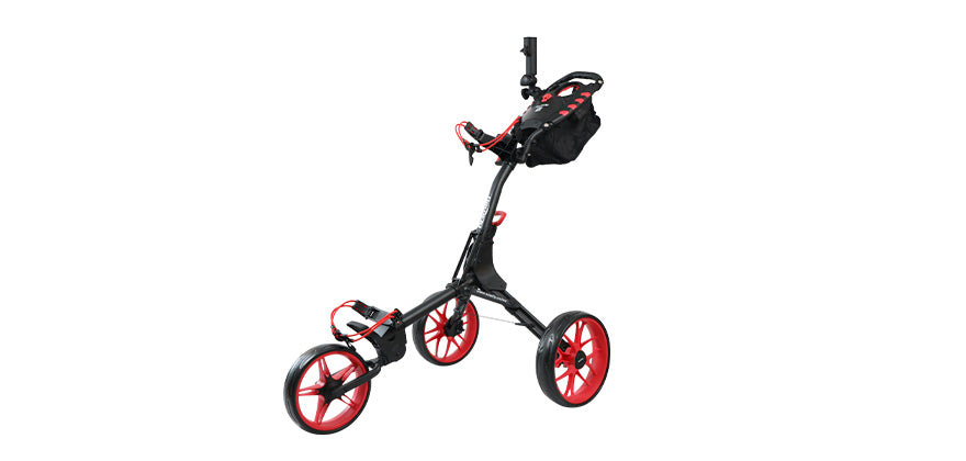 Load video: NewFly Compact GOLF PUSH TROLLEY